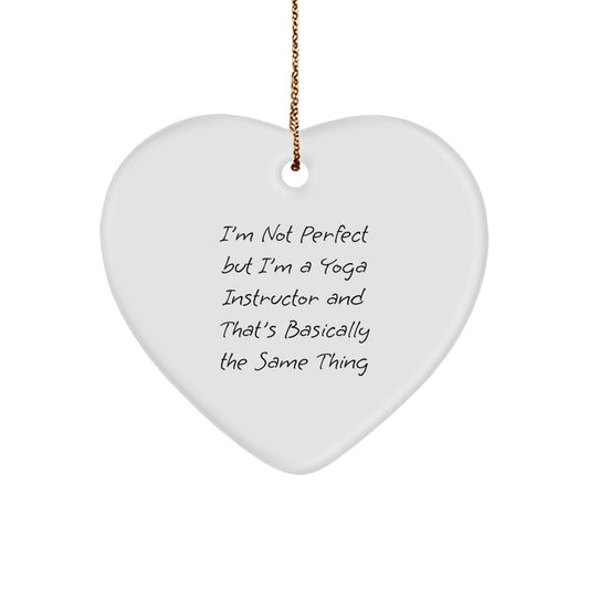 Funny Yoga Instructor Gifts from Men, Women, or Friends to Yoga Instructor or Friends - Heart Ornament for Christmas Unique Gifts - Image 1