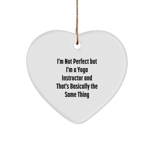 Funny Yoga Instructor Gifts, Heart Ornament for Christmas Unique Gifts from Friends to Yoga Instructor Men - Image 1