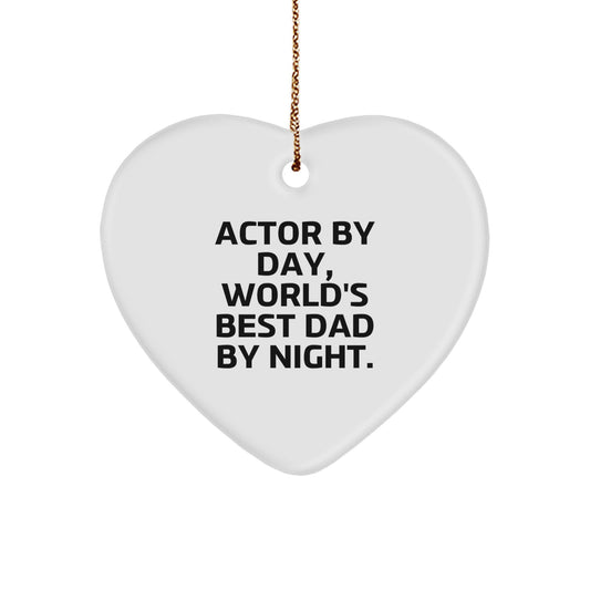 Funny Actor Gifts from Men Gifts for Actor on Christmas Unique Heart Ornament for Christmas Decorations Actor Heart Ornament - Image 1