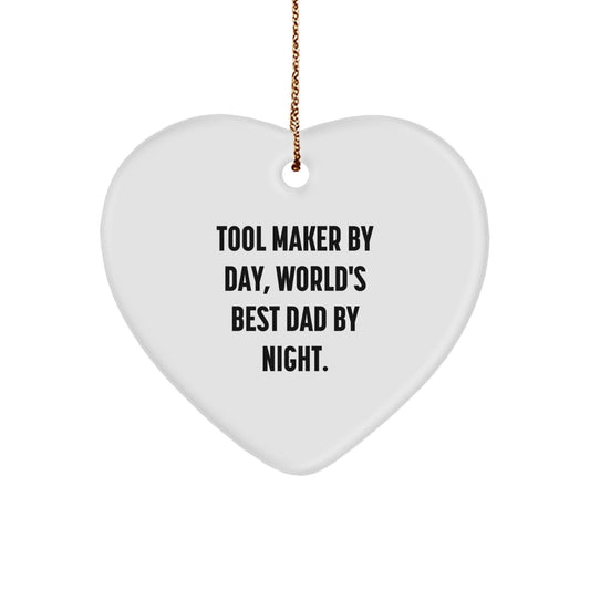 Tool Maker Gifts by Day, Heart Ornament by Night, Funny Christmas Unique Gift for Tool Makers, Friends, Family, and Coworkers from Tool Makers, Heart Ornaments, Christmas Unique Gifts for Tool Makers - Image 1