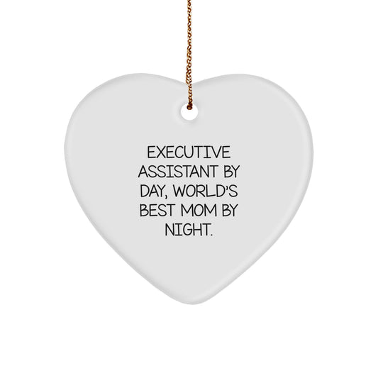 Executive Assistant Gifts by Day, Funny Heart Ornament for Mom by Night - Gifts from Friends to Executive Assistants - Image 1