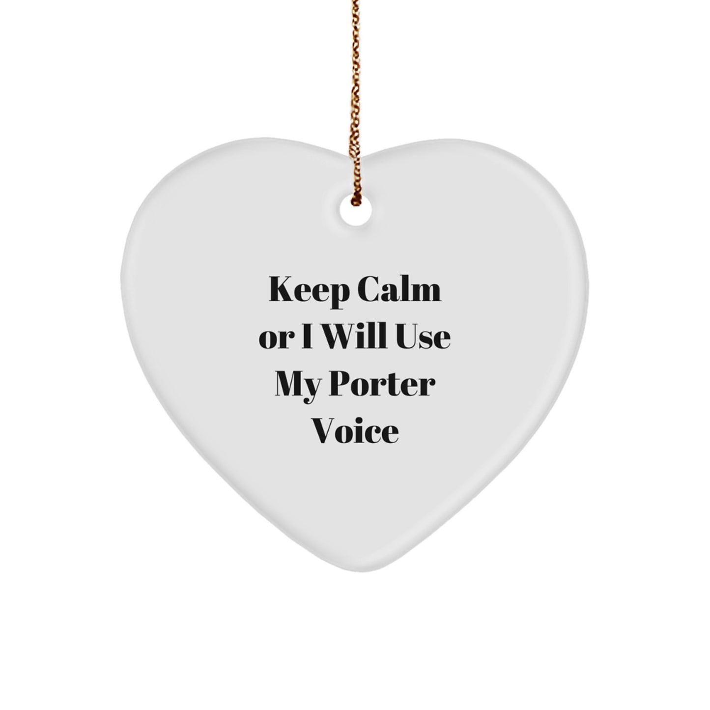 Funny Porter Heart Ornament Gifts from Men to Friends for Christmas Unique - Image 1