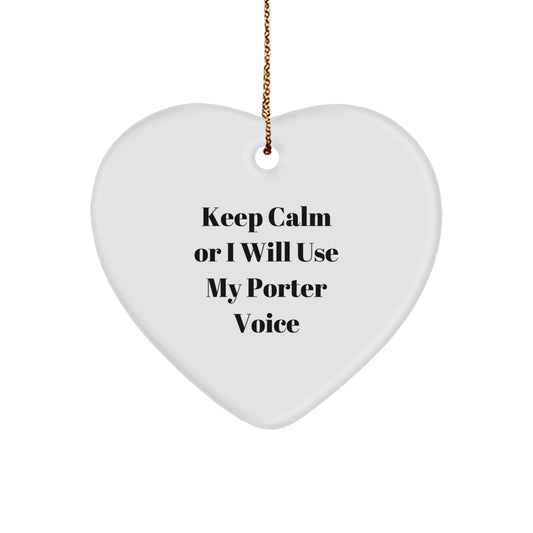 Funny Porter Heart Ornament Gifts from Men to Friends for Christmas Unique - Image 1
