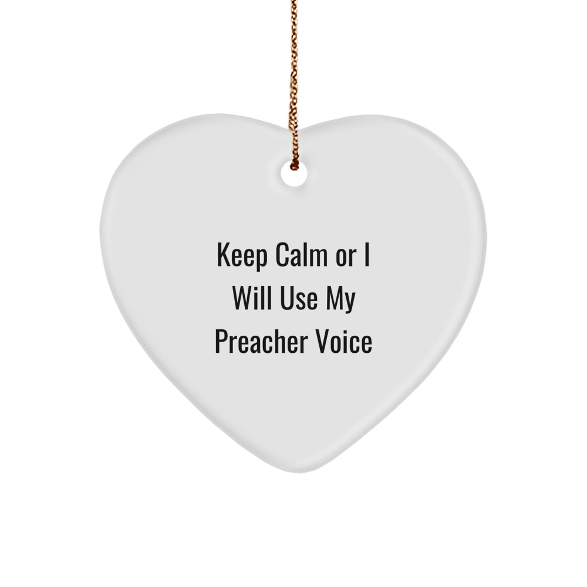 Funny Preacher Gifts for Men - Keep Calm Heart Ornament, Unique Christmas Unique Gifts from Friends to Family - Image 1