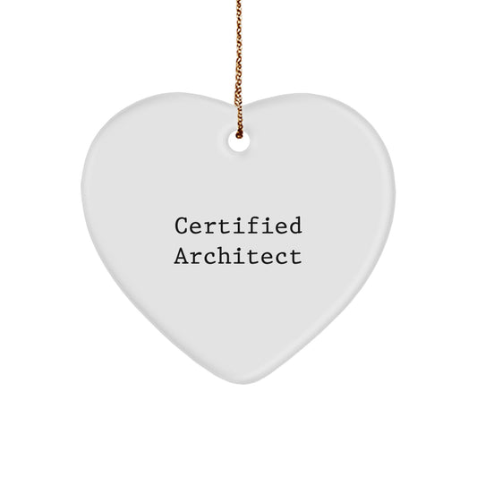 Funny Architect Christmas Heart Ornament Gifts from Friends for Men, Women, Coworkers, Family - Image 1