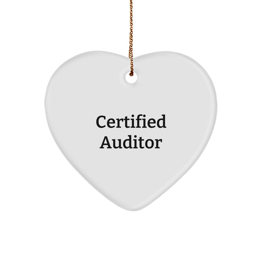 Funny Auditor Gifts from Men to Friends and Family, Heart Ornament for Certified Auditor Christmas Unique Presents - Image 1