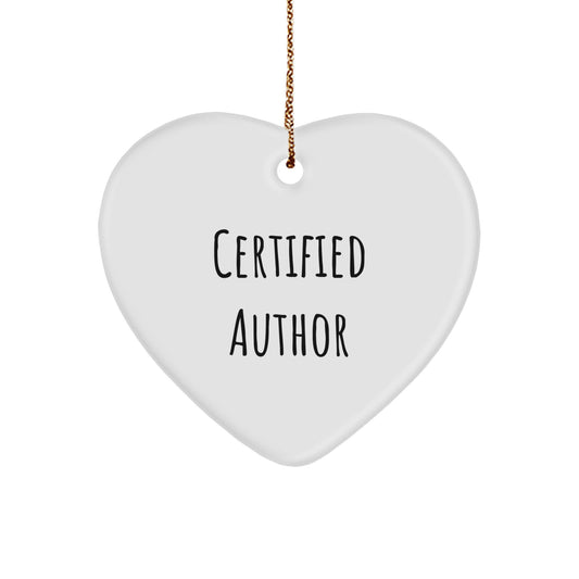 Funny Author Gifts from Friends Christmas Unique Heart Ornament, Gifts for Author, White Heart Shaped, 'You are my today and all of tomorrows' - Image 1