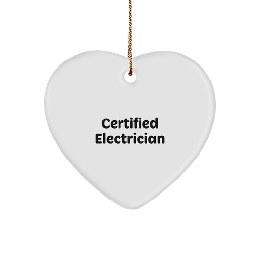 Funny Electrician Gifts from Men to Certified Electricians - Heart Ornament for Christmas Unique Electrician Presents - Image 1