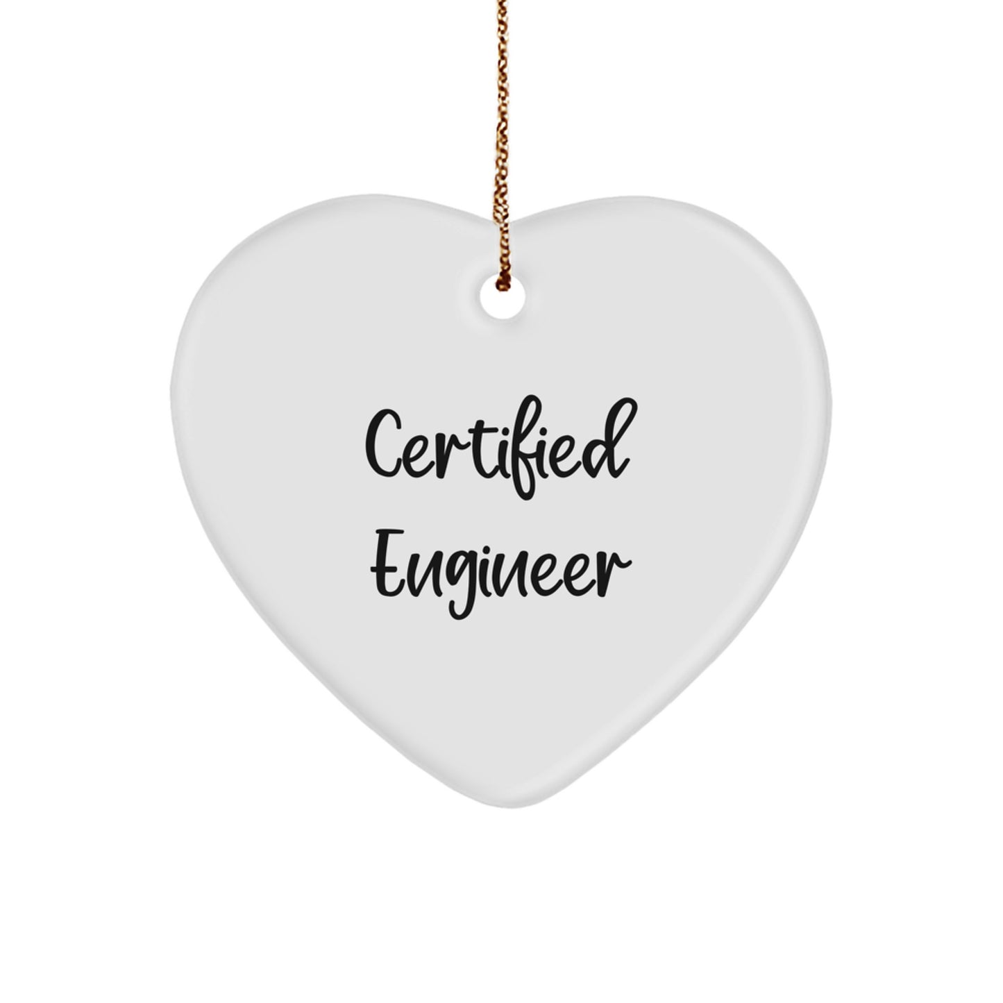 Funny Engineer Gifts from Men to Friends - Heart Ornament Christmas Unique Present for Engineers - Image 1