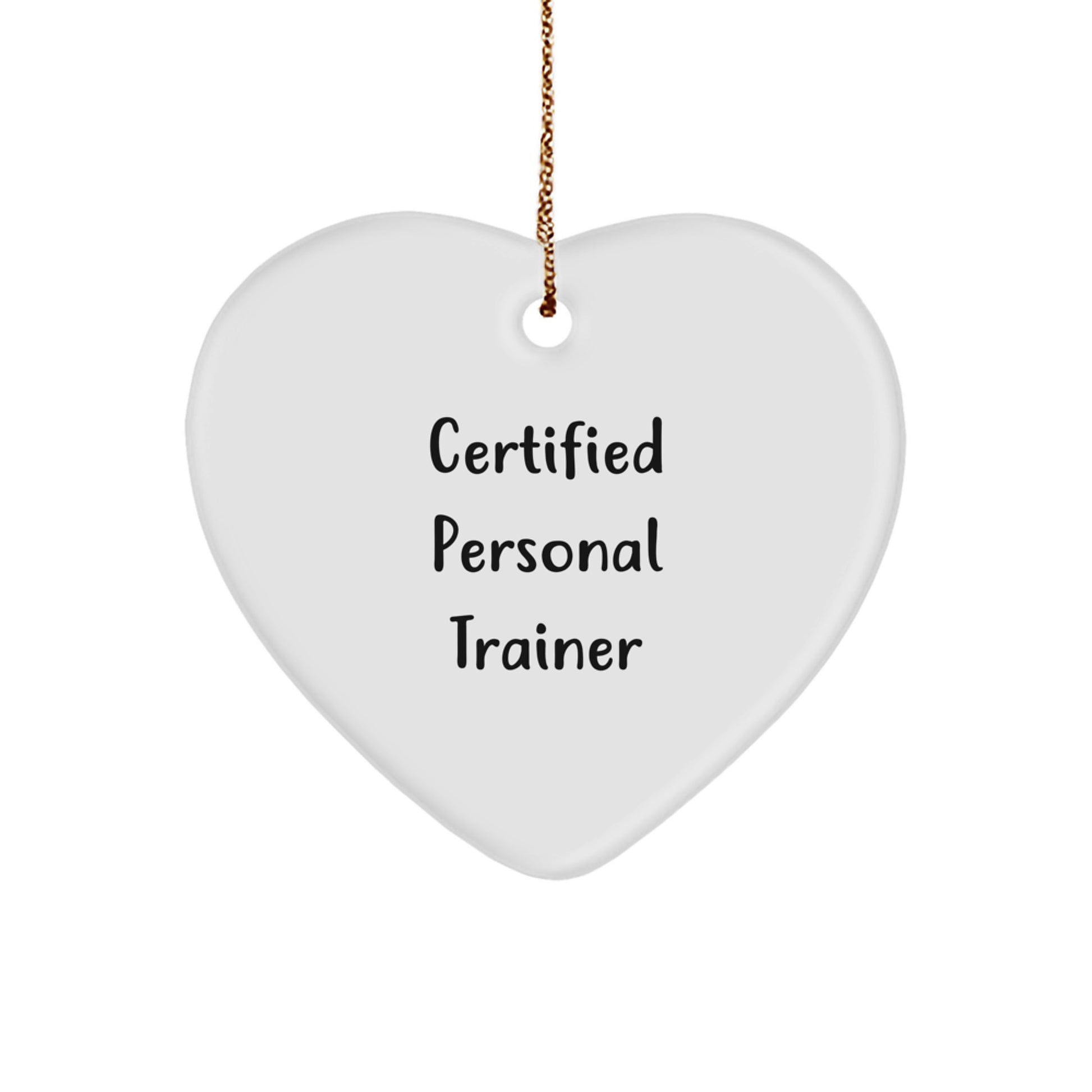 Funny Personal Trainer Gifts from Friends for Christmas Unique Heart Ornament - Image 1
