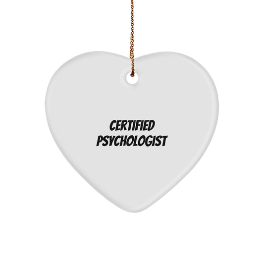 Funny Quotes Gifts from Friends to Psychologist Heart Ornament, Unique Christmas Decorations for Men Women Family Coworkers - Image 1