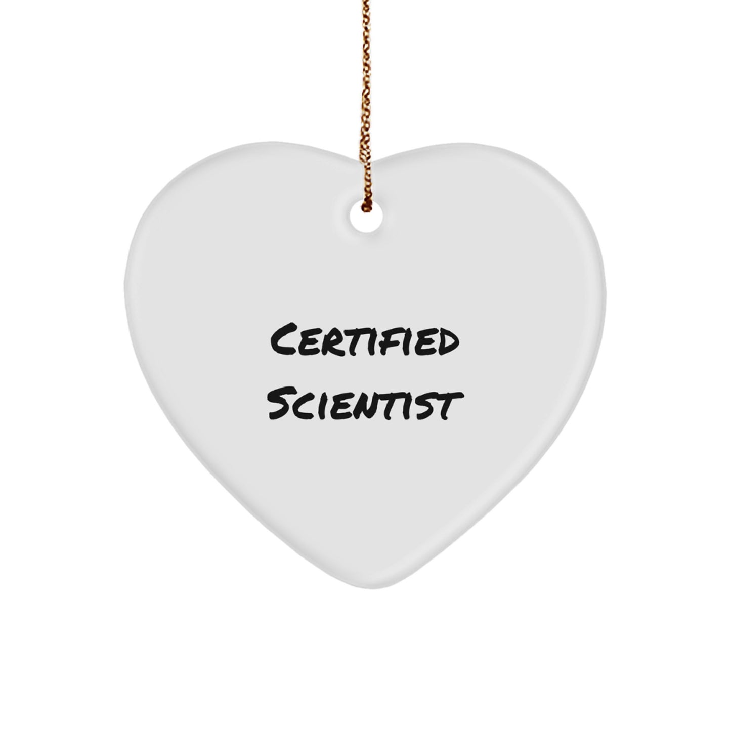 Funny Scientist Gifts for Him from Friends, Heart Ornament Christmas Unique Gifts for Scientist Men, Quote: 'Science Rules My Heart'. - Image 1