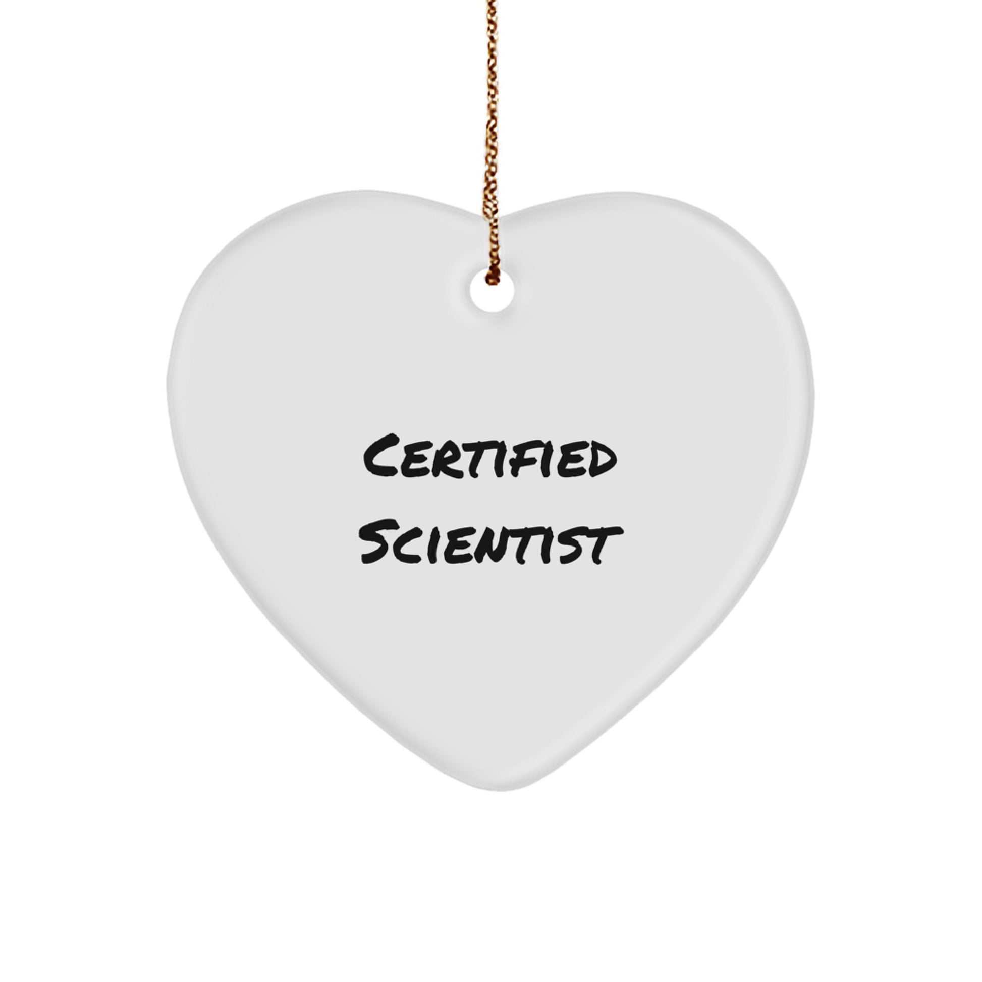 Funny Scientist Gifts for Him from Friends, Heart Ornament Christmas Unique Gifts for Scientist Men, Quote: 'Science Rules My Heart'. - Image 1