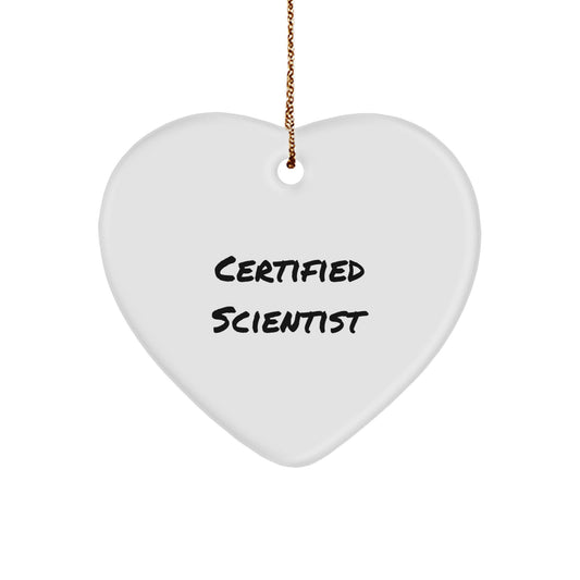 Funny Scientist Gifts for Him from Friends, Heart Ornament Christmas Unique Gifts for Scientist Men, Quote: 'Science Rules My Heart'. - Image 1
