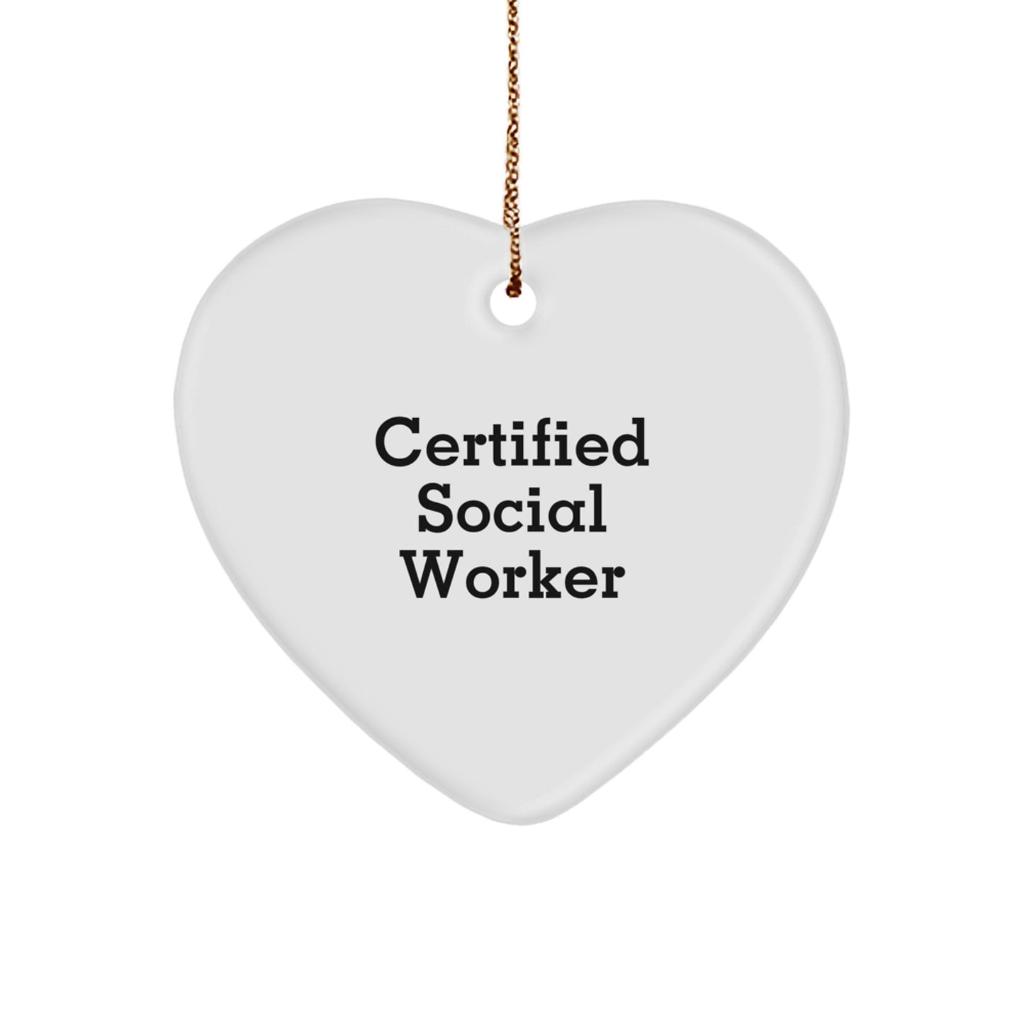 Funny Social Worker Gifts from Friends, 'Love is the Heart of Social Work' Heart Ornament for Social Worker Christmas Unique Gifts - Image 1