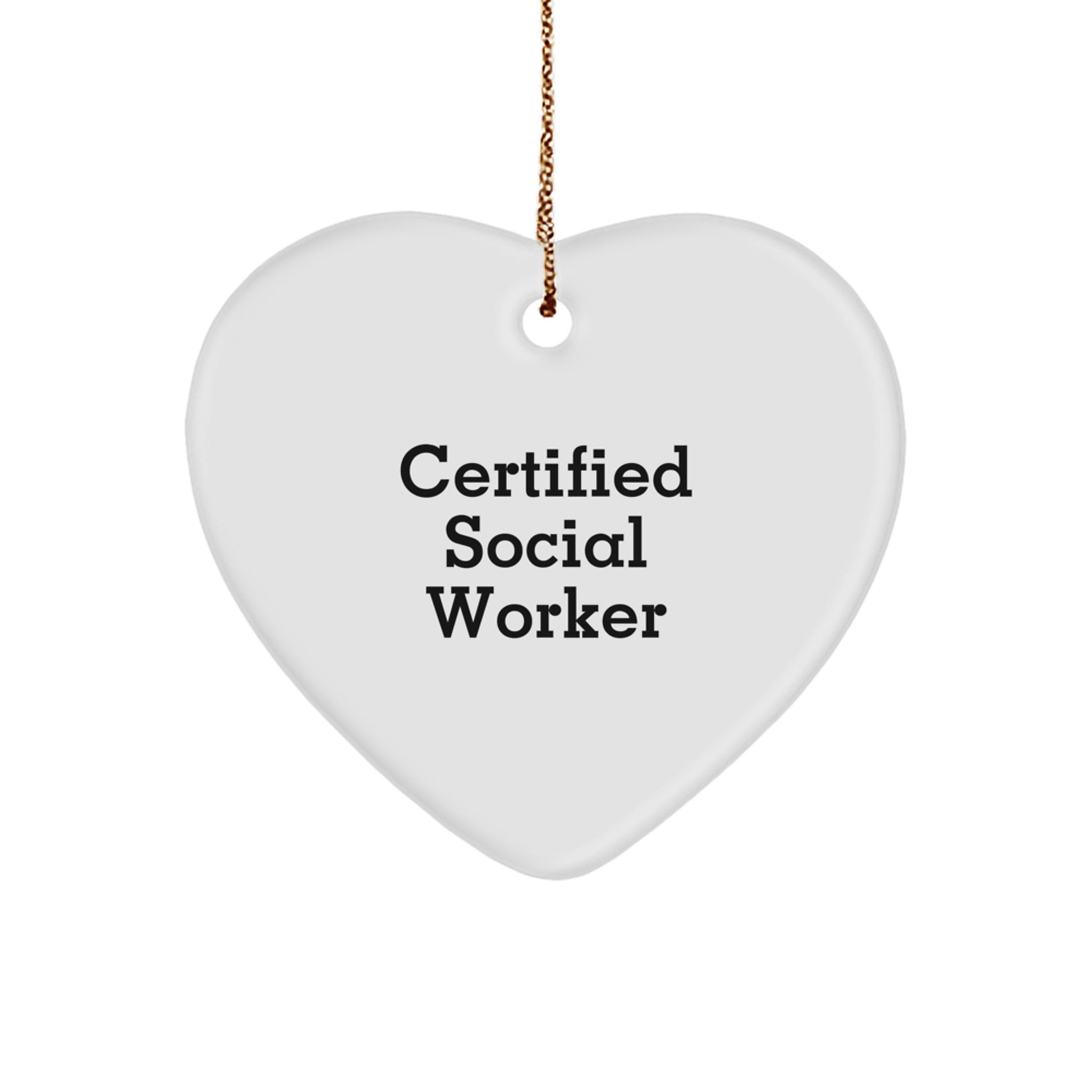 Funny Social Worker Gifts from Friends, 'Love is the Heart of Social Work' Heart Ornament for Social Worker Christmas Unique Gifts - Image 1
