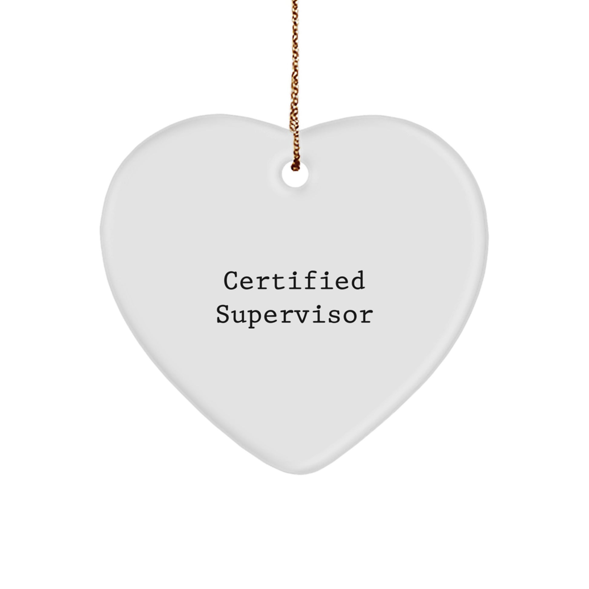 Funny Quotes for Supervisor Gifts from Friends, Christmas Unique Heart Ornaments for Supervisor, Inspirational Heart Shaped MDF Gifts for Men, Women, Coworkers, Family - Image 1