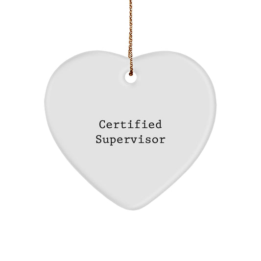 Funny Quotes for Supervisor Gifts from Friends, Christmas Unique Heart Ornaments for Supervisor, Inspirational Heart Shaped MDF Gifts for Men, Women, Coworkers, Family - Image 1