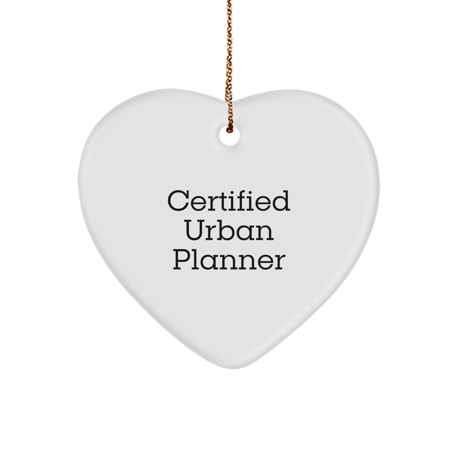Funny Christmas Unique Gifts from Urban Planner Friends - Heart Ornament for Certified Urban Planner, 'May Your Plans Come Together' - Image 1