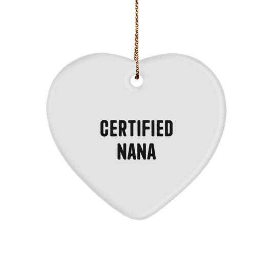 Funny Nana Quotes Heart Ornament Gifts from Family to Nana for Christmas Unique Decorations - Image 1