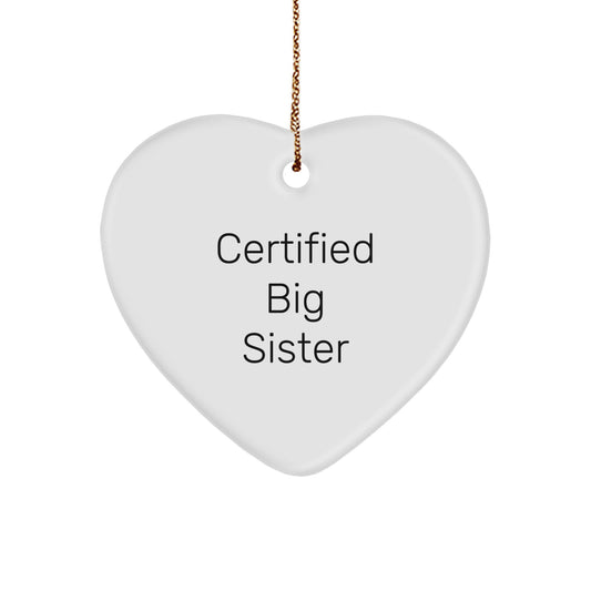 Funny Big Sister Gifts from 'You're the Heart of Our Family' Christmas Ornament for Big Sister's Room - Image 1
