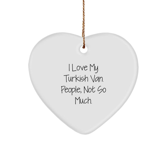 Funny Turkish Van Cat Lover Gifts, Heart Ornament for Friends, Gifts from Family to Men, Women, or Coworkers, Christmas Unique Gifts - Image 1