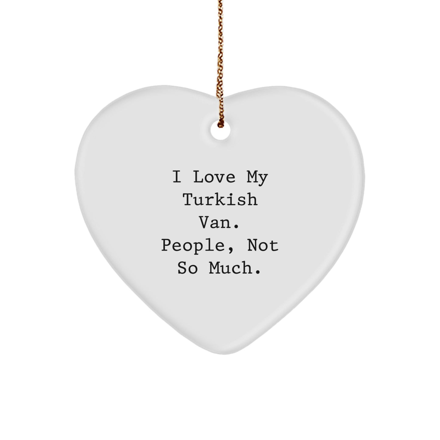 Funny Turkish Van Cat Lover Heart Ornament Gifts from Friends to Family for Christmas - Image 1