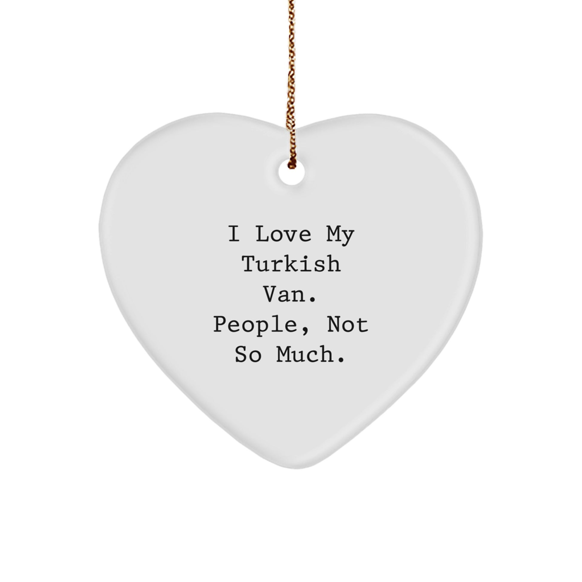 Funny Turkish Van Cat Lover Heart Ornament Gifts from Friends to Family for Christmas - Image 1