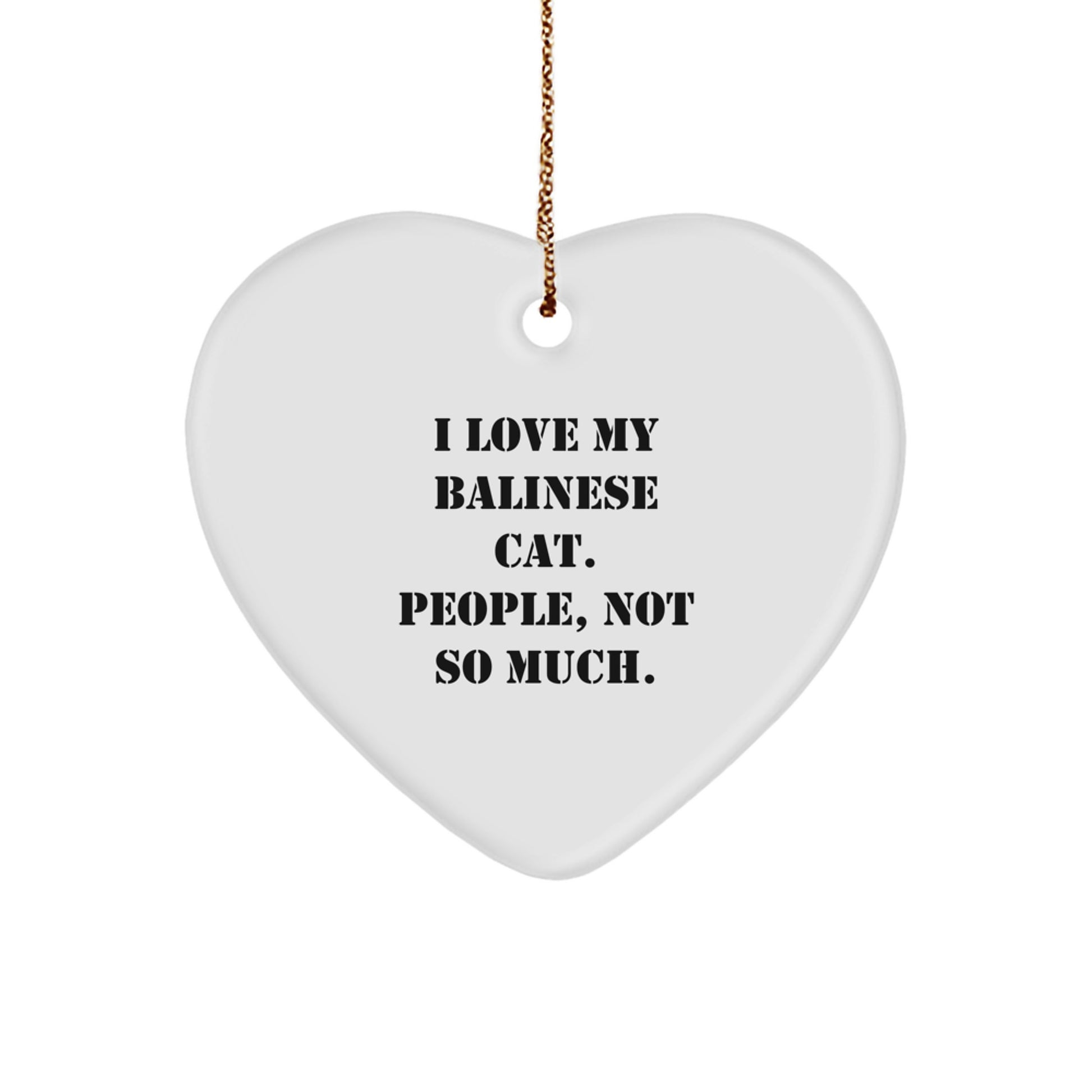 Balinese Cat Heart Ornament Funny Gift for Cat Lovers Christmas Unique - Image 1