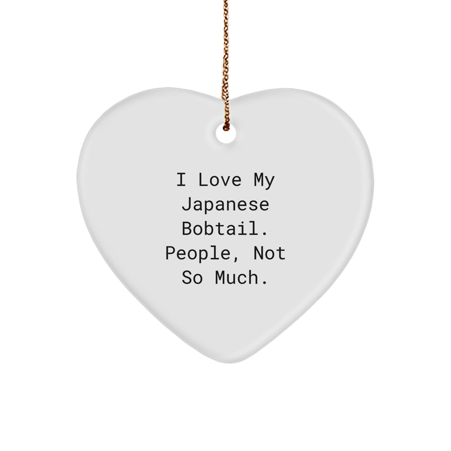 Japanese Bobtail Cat Lover Gifts from Friends, Men, Women, or Family - Funny Heart Ornament for Cats, Christmas Unique Gifts - Image 1