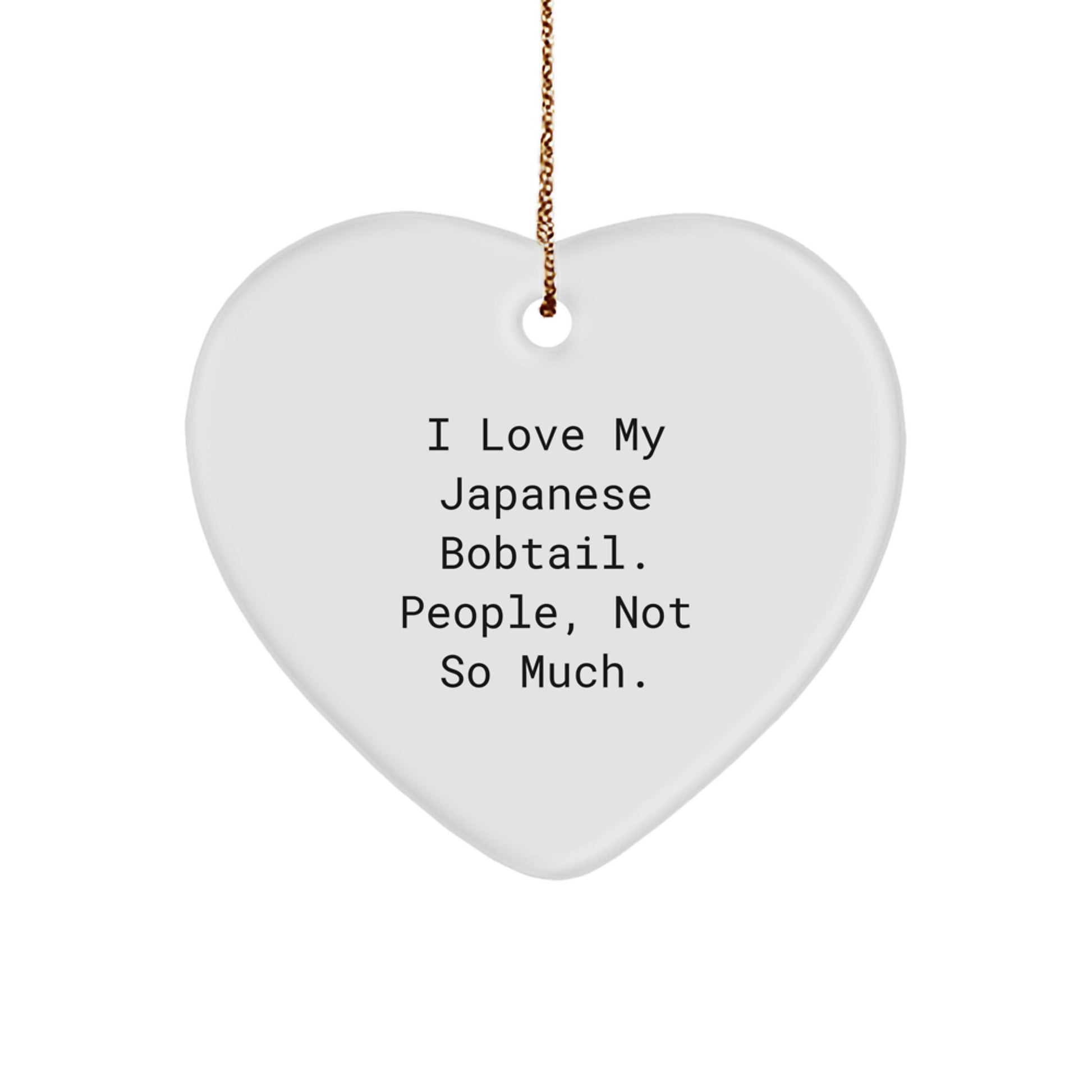 Japanese Bobtail Cat Lover Gifts from Friends, Men, Women, or Family - Funny Heart Ornament for Cats, Christmas Unique Gifts - Image 1