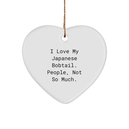 Japanese Bobtail Cat Lover Gifts from Friends, Men, Women, or Family - Funny Heart Ornament for Cats, Christmas Unique Gifts - Image 1