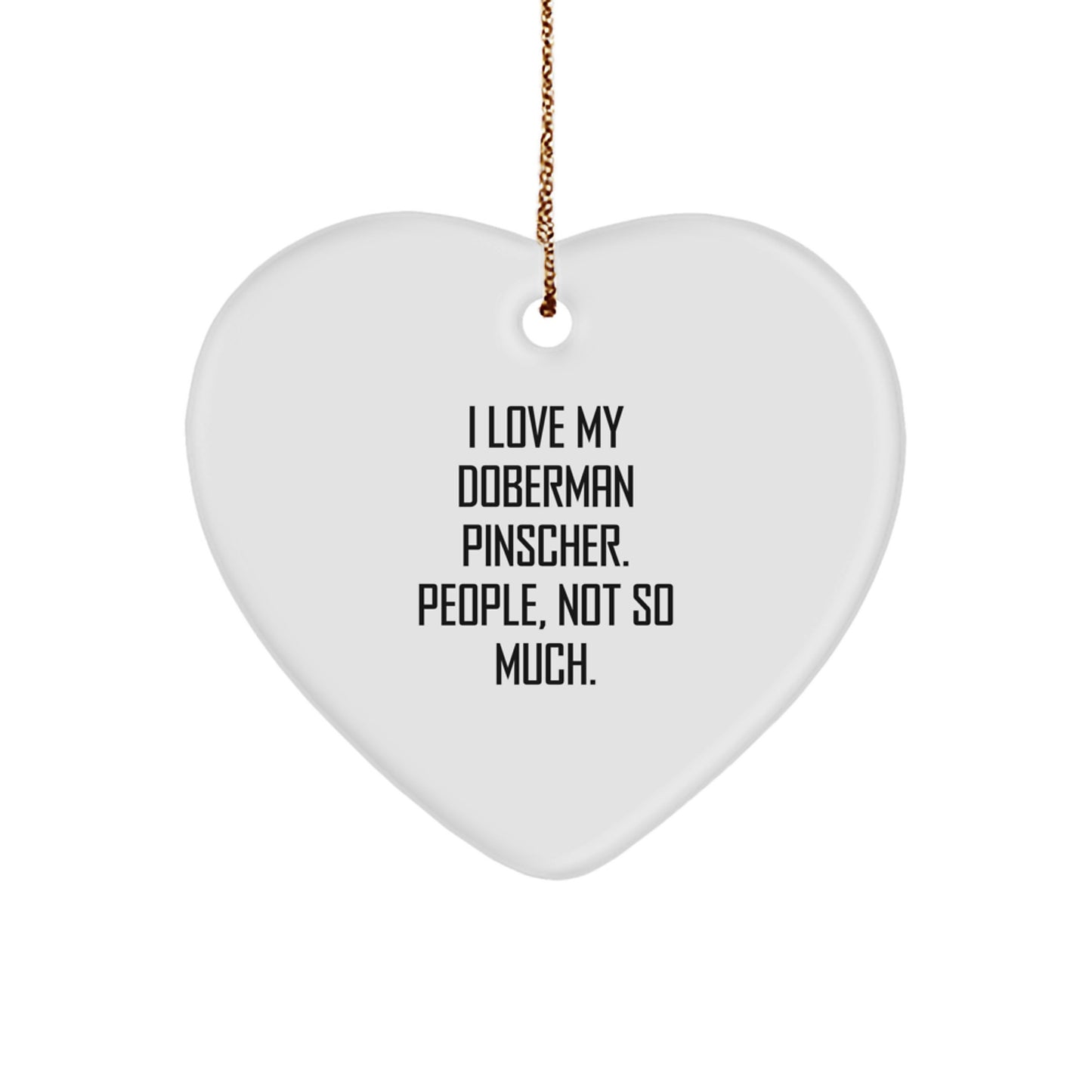 Funny Doberman Pinscher Dog Christmas Heart Ornament Gifts for Him from Friends and Family - Image 1