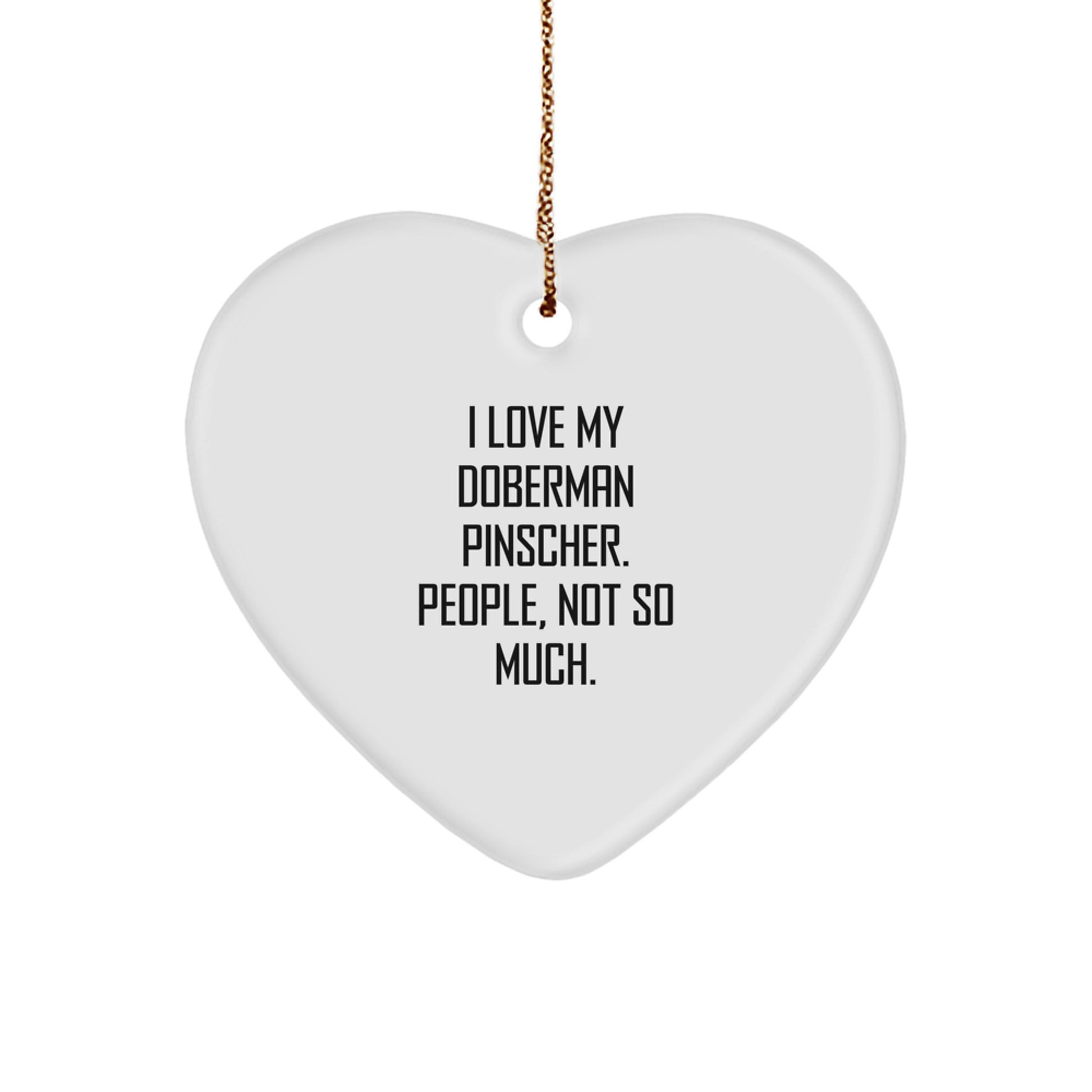 Funny Doberman Pinscher Dog Christmas Heart Ornament Gifts for Him from Friends and Family - Image 1