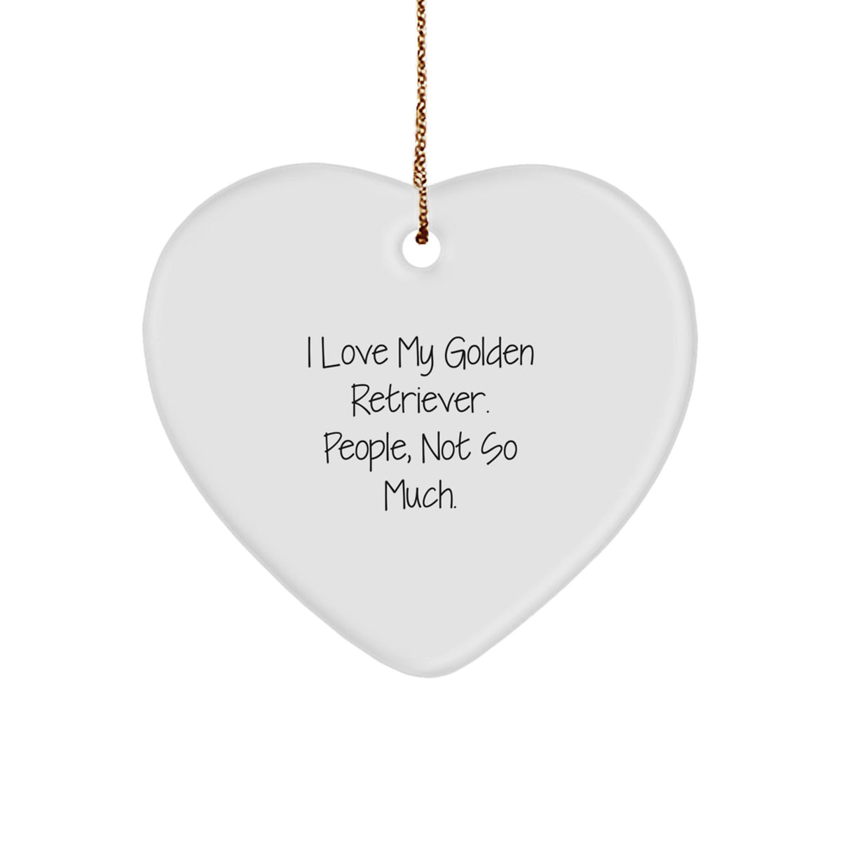 Funny Golden Retriever Dog Lover Gifts from Friends, Unique Christmas Unique Gifts for Men, Women, Family, Coworkers, Funny Heart Ornament - Image 1