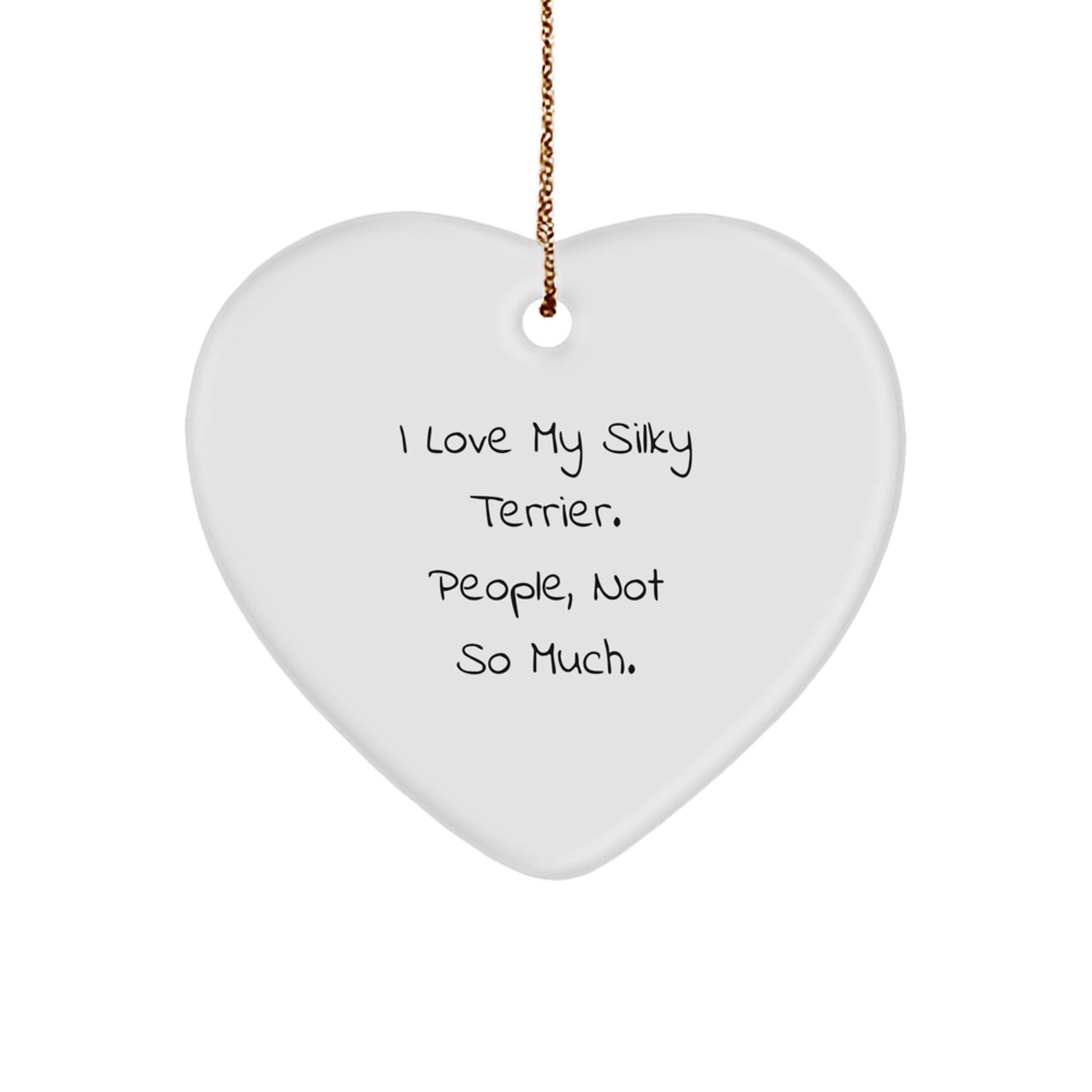 Silky Terrier Dog Lovers' Funny Heart Ornament Gifts from Friends, Christmas Unique Presents for Silky Terrier Dog Owners - Image 1