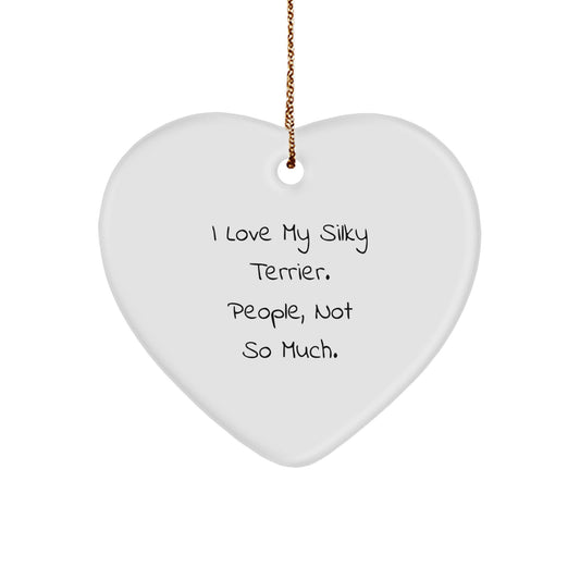 Silky Terrier Dog Lovers' Funny Heart Ornament Gifts from Friends, Christmas Unique Presents for Silky Terrier Dog Owners - Image 1
