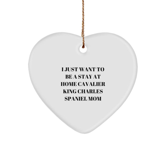 Funny Cavalier King Charles Spaniel Dog Mom Christmas Unique Gifts from Mom to Mom - Heart Ornament for Cavalier King Charles Spaniel Dog - Image 1