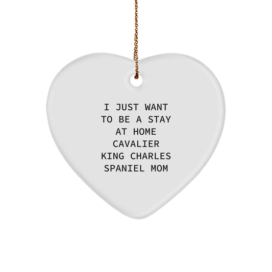 Cavalier King Charles Spaniel Mom's Funny Christmas Heart Ornament Gifts for Dog Lovers from Friends - Image 1
