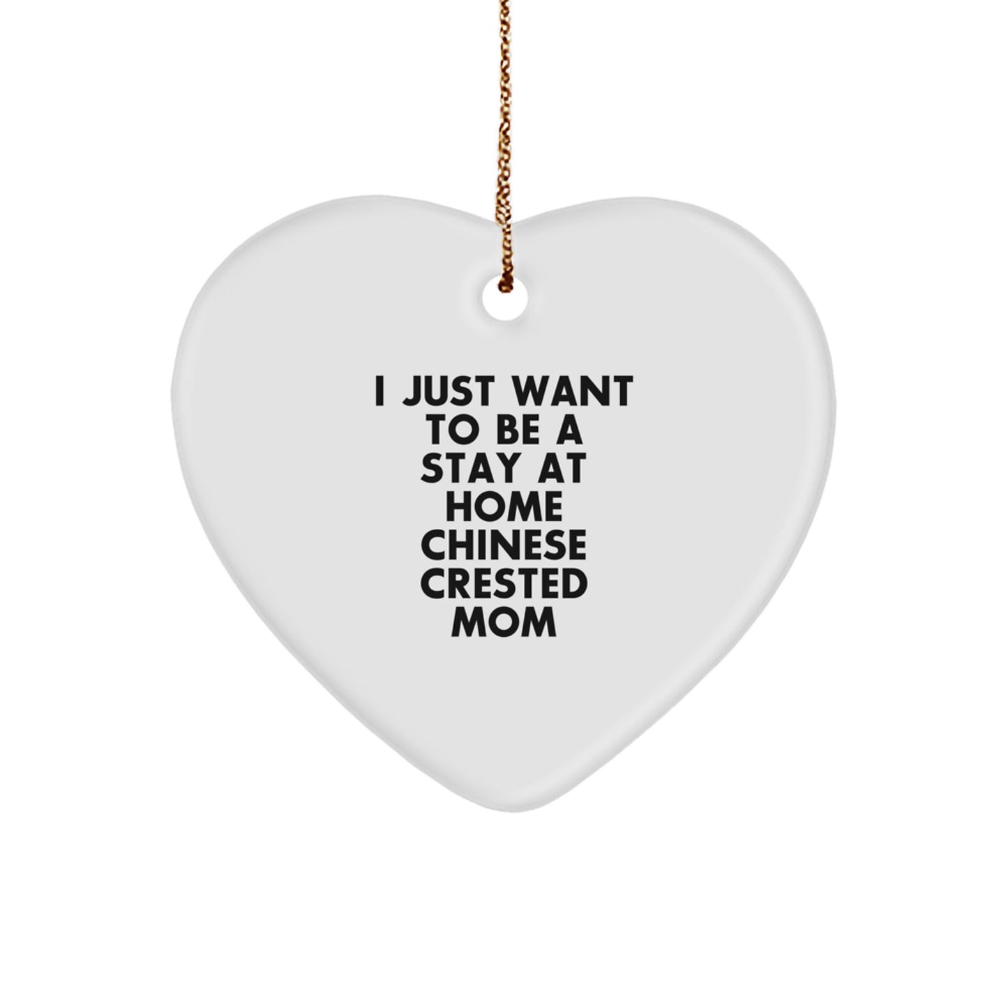 Funny Chinese Crested Dog Heart Ornament Gifts for Mom Dad Friends from Family - Image 1