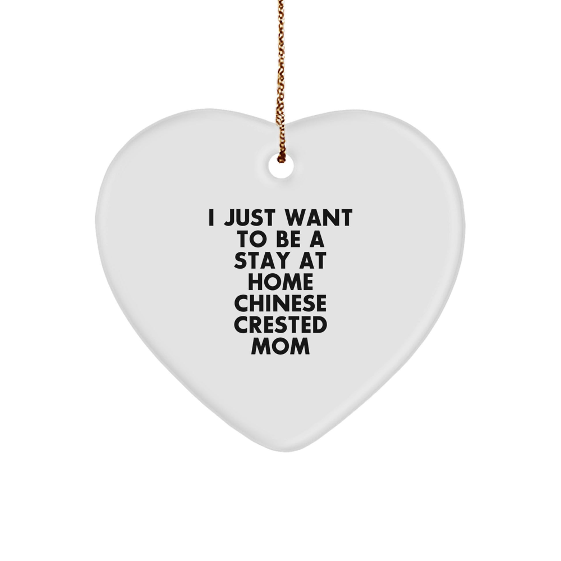 Funny Chinese Crested Dog Heart Ornament Gifts for Mom Dad Friends from Family - Image 1