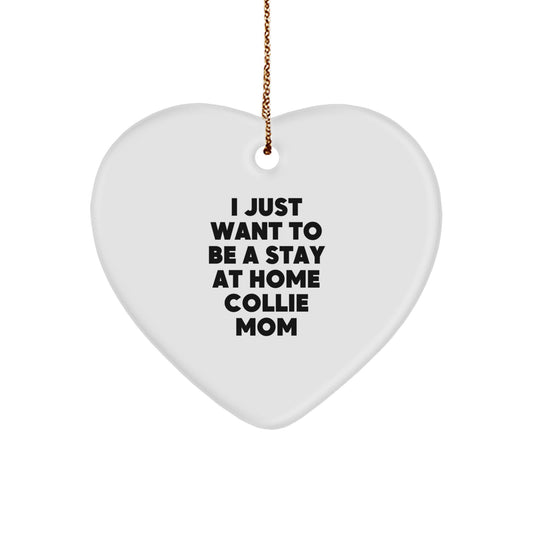 Collie Dog Mom Heart Ornament Gifts from Friends for Christmas Unique Collie Dog Lover Home Decor - Image 1