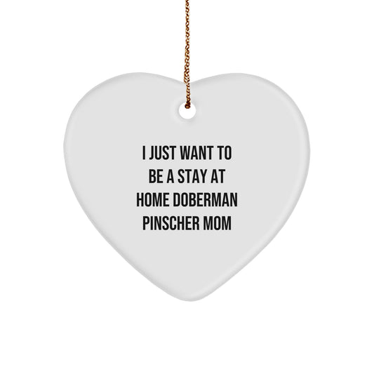 Doberman Pinscher Dog Mom Funny Heart Ornament Gifts from Family, Gifts for Doberman Pinscher Dog Mom at Christmas - Image 1