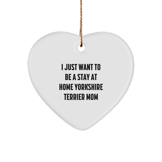 Funny Yorkshire Terrier Dog Mom Gifts from Friends, Yorkshire Terrier Dog Heart Ornament for Christmas Unique Gifts - Image 1