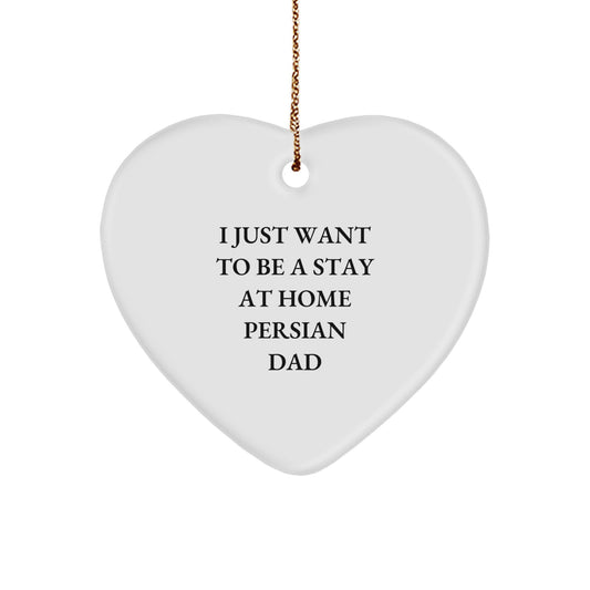 Funny Persian Cat Dad Gifts from Men to Friends - Heart Ornament for Christmas Unique Gifts - Image 1