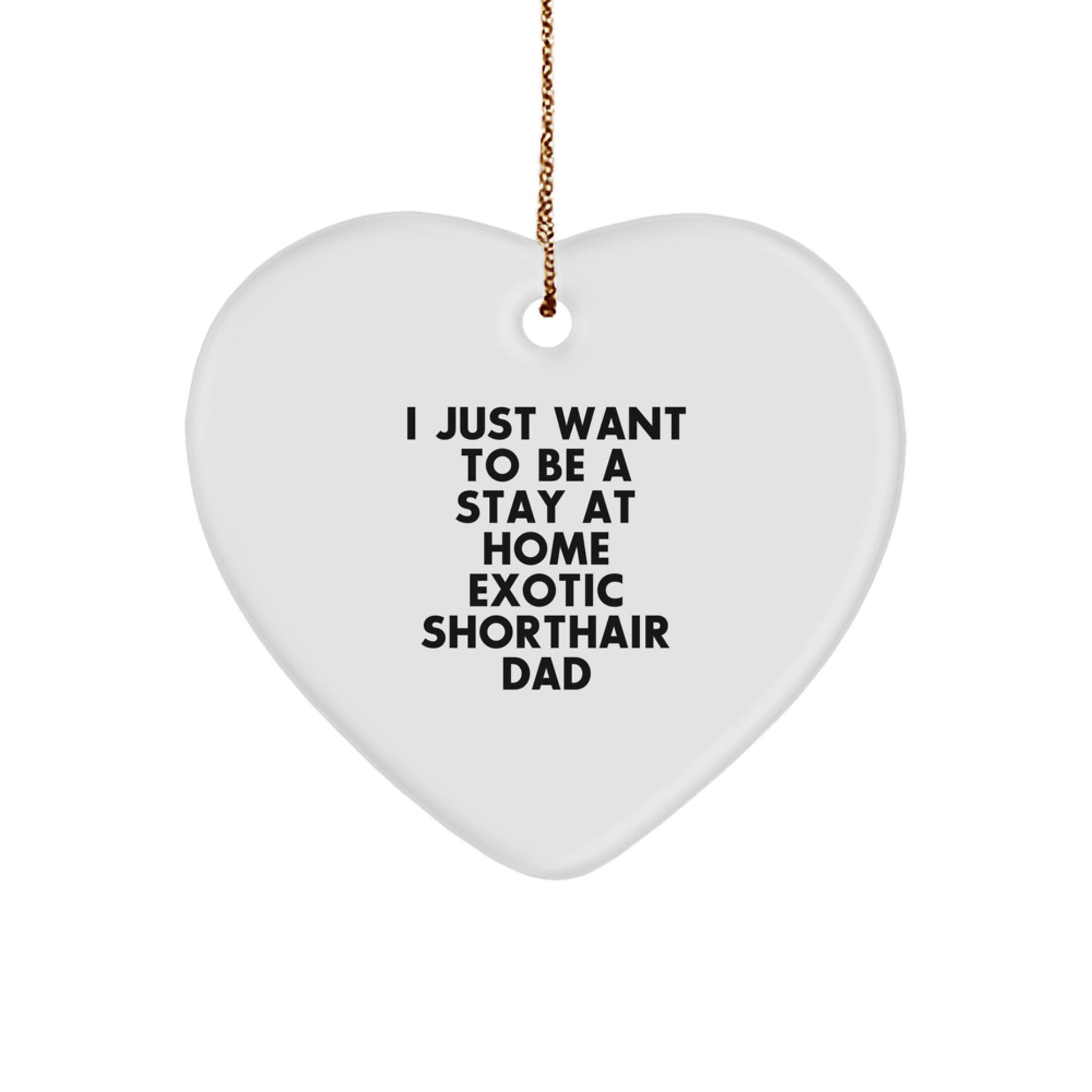 Exotic Shorthair Cat Dad Gifts, 'I Just Want To Be A Stay At Home Exotic Shorthair Dad' Heart Ornament, Unique Christmas Memorable Presents for Men, Women, Family, Friends, Coworkers - Image 1