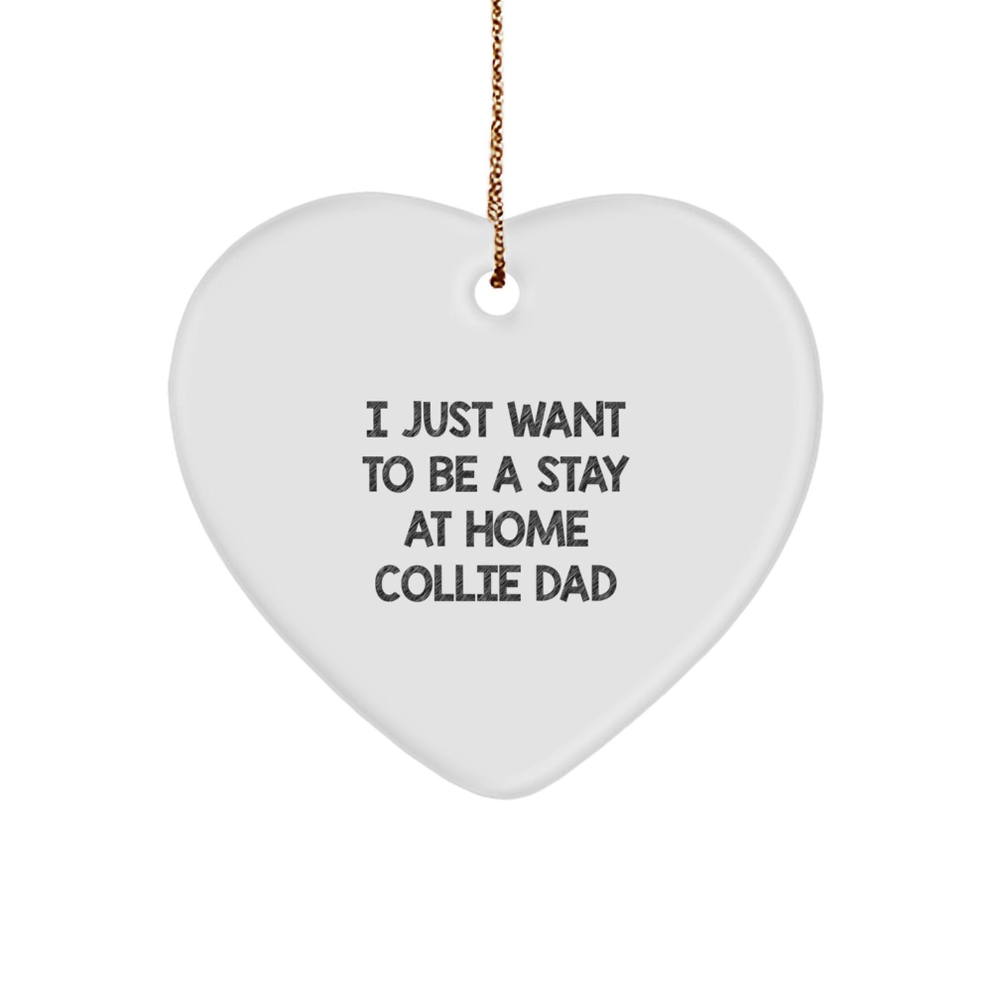 Funny Collie Dog Mom or Dad Gifts from Men to Women for Christmas Unique Heart Ornaments - Image 1