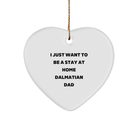 Funny Dalmatian Dog Dad Heart Ornament, Gifts for Men, Women, Coworkers, Christmas Unique Gifts from Friend, Family - Image 1