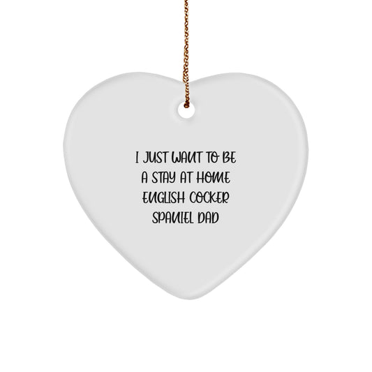 English Cocker Spaniel Dog Heart Ornament Gifts from Men to Family for Christmas - Image 1