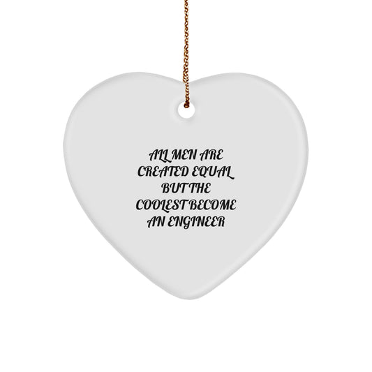 Funny Engineer Heart Ornament Gifts from Men to Their Cool Engineers Friends at Christmas Unique - Image 1